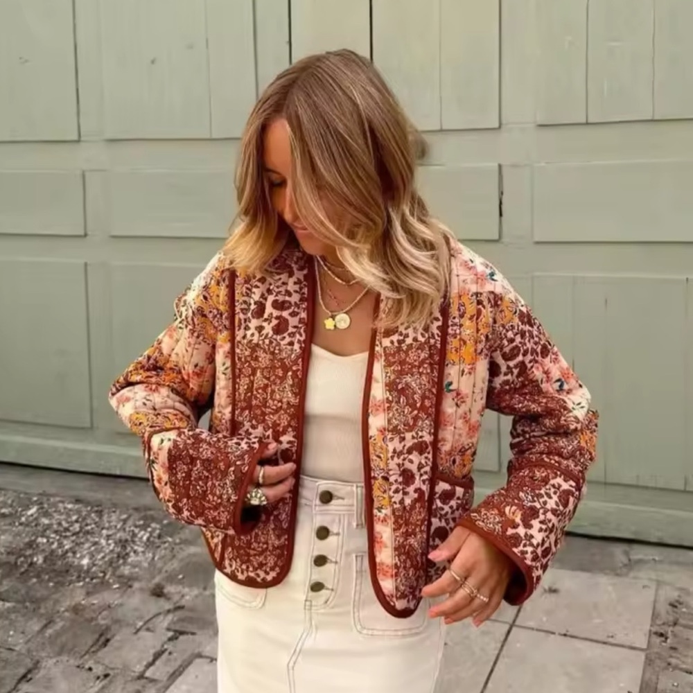 Beautiful Patchwork Patterned Jacket Nwot - image 2